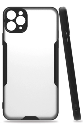 Newface iPhone 11 Pro Max Kılıf Platin Silikon - Siyah resmi