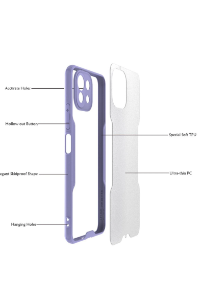 Newface Xiaomi Mİ 11 Lite Kılıf Platin Silikon - Lila resmi