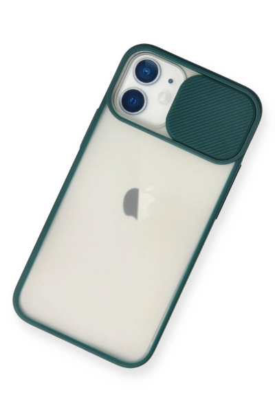 Newface iPhone 11 Kılıf Palm Buzlu Kamera Sürgülü Silikon - Yeşil resmi