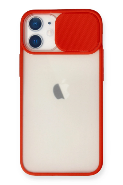 Newface iPhone 11 Kılıf Palm Buzlu Kamera Sürgülü Silikon - Kırmızı resmi