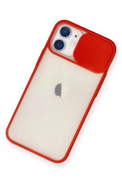 Newface iPhone 11 Kılıf Palm Buzlu Kamera Sürgülü Silikon - Kırmızı resmi