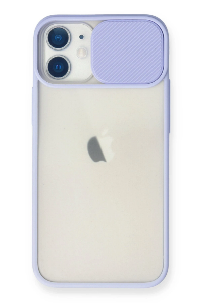 Newface iPhone 11 Kılıf Palm Buzlu Kamera Sürgülü Silikon - Lila resmi
