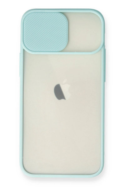 Newface iPhone 11 Kılıf Palm Buzlu Kamera Sürgülü Silikon - Turkuaz resmi