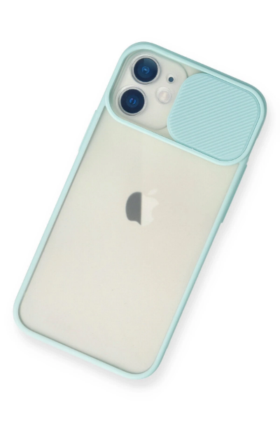 Newface iPhone 11 Kılıf Palm Buzlu Kamera Sürgülü Silikon - Turkuaz resmi