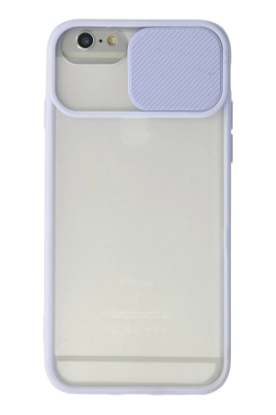 Newface iPhone 6 Kılıf Palm Buzlu Kamera Sürgülü Silikon - Lila resmi