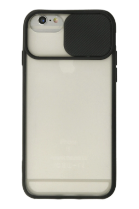 Newface iPhone 6 Plus Kılıf Palm Buzlu Kamera Sürgülü Silikon - Siyah resmi