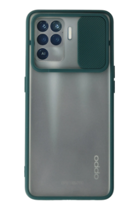 Newface Oppo Reno 5 Lite Kılıf Palm Buzlu Kamera Sürgülü Silikon - Yeşil resmi