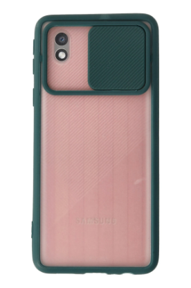 Newface Samsung Galaxy A01 Core Kılıf Palm Buzlu Kamera Sürgülü Silikon - Yeşil resmi