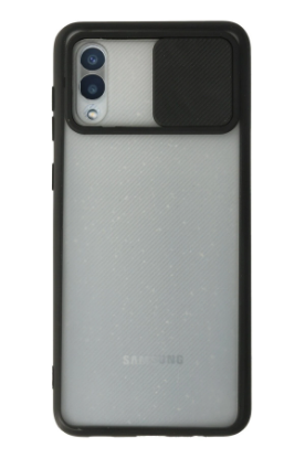 Newface Samsung Galaxy A02 Kılıf Palm Buzlu Kamera Sürgülü Silikon - Siyah resmi
