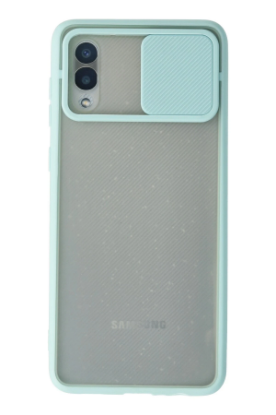Newface Samsung Galaxy A02 Kılıf Palm Buzlu Kamera Sürgülü Silikon - Turkuaz resmi
