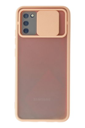 Newface Samsung Galaxy A02S Kılıf Palm Buzlu Kamera Sürgülü Silikon - Pembe resmi