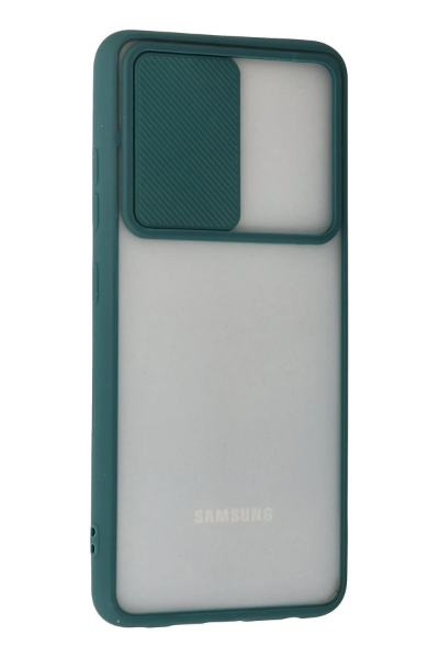 Newface Samsung Galaxy A32 Kılıf Palm Buzlu Kamera Sürgülü Silikon - Yeşil resmi