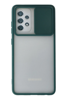 Newface Samsung Galaxy A52 Kılıf Palm Buzlu Kamera Sürgülü Silikon - Yeşil resmi