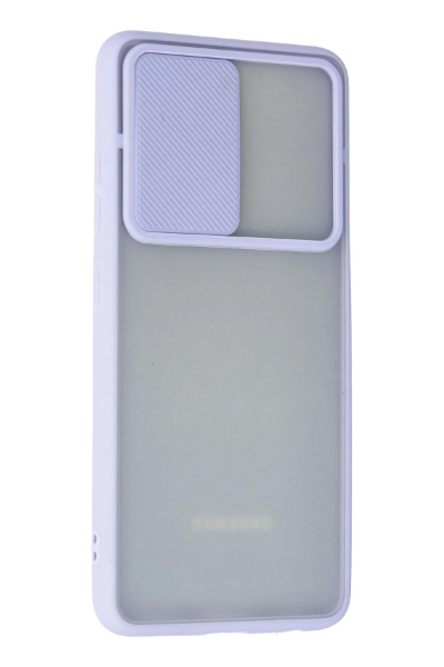 Newface Samsung Galaxy A72 Kılıf Palm Buzlu Kamera Sürgülü Silikon - Lila resmi