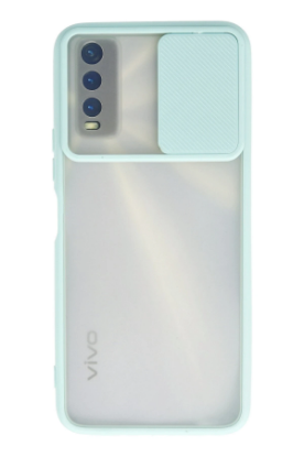 Newface Vivo Y11S Kılıf Palm Buzlu Kamera Sürgülü Silikon - Turkuaz resmi