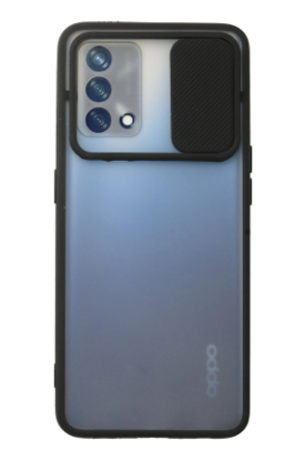 Newface Oppo A74 4G Kılıf Palm Buzlu Kamera Sürgülü Silikon - Siyah resmi