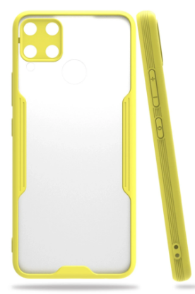 Newface Realme C15 Kılıf Platin Silikon - Sarı resmi
