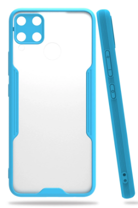 Newface Realme C15 Kılıf Platin Silikon - Mavi resmi