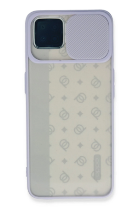 Newface Oppo Reno 4 Lite Kılıf Palm Buzlu Kamera Sürgülü Silikon - Lila resmi