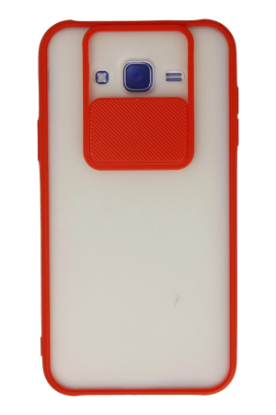 Newface Samsung Galaxy J7 Kılıf Palm Buzlu Kamera Sürgülü Silikon - Kırmızı resmi