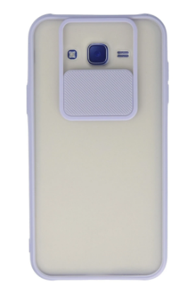 Newface Samsung Galaxy J7 Kılıf Palm Buzlu Kamera Sürgülü Silikon - Lila resmi