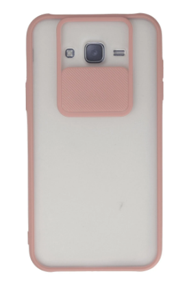 Newface Samsung Galaxy J7 Kılıf Palm Buzlu Kamera Sürgülü Silikon - Pembe resmi