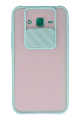 Newface Samsung Galaxy J7 Kılıf Palm Buzlu Kamera Sürgülü Silikon - Turkuaz resmi