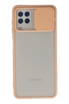 Newface Samsung Galaxy A22 Kılıf Palm Buzlu Kamera Sürgülü Silikon - Pembe resmi