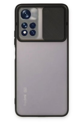 Newface Xiaomi Redmi Note 11T Kılıf Palm Buzlu Kamera Sürgülü Silikon - Siyah resmi