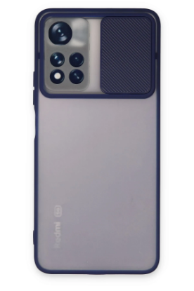 Newface Xiaomi Redmi Note 11T Kılıf Palm Buzlu Kamera Sürgülü Silikon - Lacivert resmi