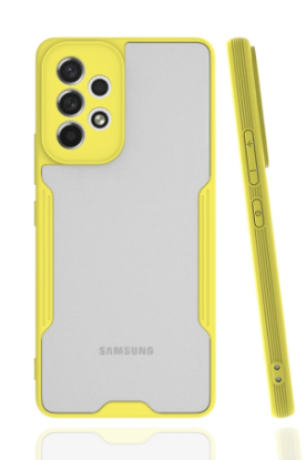 Newface Samsung Galaxy A53 5G Kılıf Platin Silikon - Sarı resmi