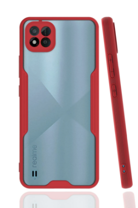 Newface Realme C11 2021 Kılıf Platin Silikon - Kırmızı resmi