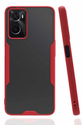 Newface Oppo A96 Kılıf Platin Silikon - Kırmızı resmi