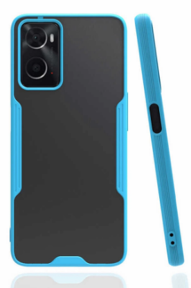 Newface Oppo A96 Kılıf Platin Silikon - Mavi resmi