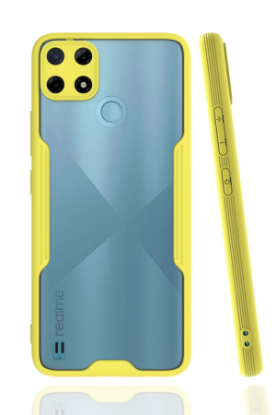 Newface Realme C25Y Kılıf Platin Silikon - Sarı resmi