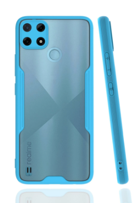 Newface Realme C25Y Kılıf Platin Silikon - Mavi resmi