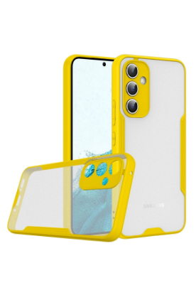 Newface Samsung Galaxy A24 4G Kılıf Platin Silikon - Sarı resmi