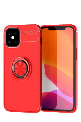 Newface iPhone 12 Mini Kılıf Range Yüzüklü Silikon - Kırmızı resmi