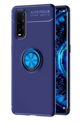 Newface Oppo Find X2 Kılıf Range Yüzüklü Silikon - Mavi resmi