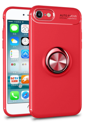 Newface iPhone 7 Kılıf Range Yüzüklü Silikon - Kırmızı resmi