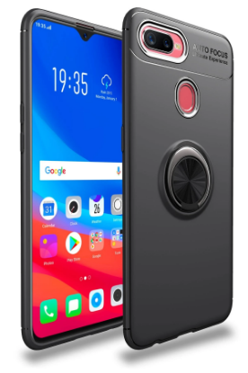 Newface Oppo A12 Kılıf Range Yüzüklü Silikon - Siyah resmi