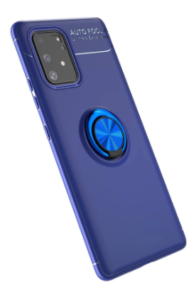 Newface Samsung Galaxy A91 / S10 Lite Kılıf Range Yüzüklü Silikon - Mavi resmi