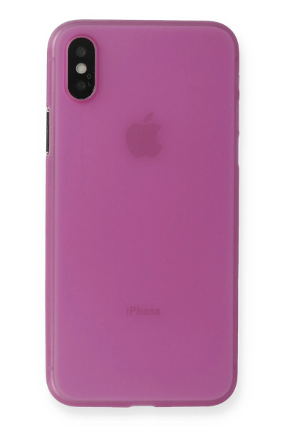 Newface iPhone X Kılıf PP Ultra İnce Kapak - Pembe resmi