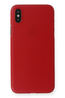 Newface iPhone X Kılıf PP Ultra İnce Kapak - Kırmızı resmi
