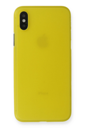 Newface iPhone XS Max Kılıf PP Ultra İnce Kapak - Sarı resmi