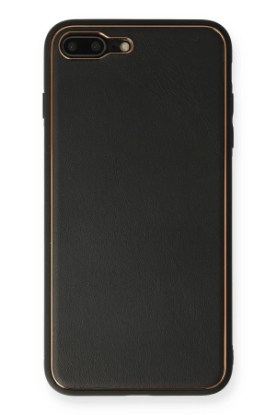 Newface iPhone 7 Plus Kılıf Coco Deri Silikon Kapak - Siyah resmi