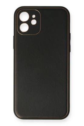 Newface iPhone 12 Mini Kılıf Coco Deri Silikon Kapak - Siyah resmi