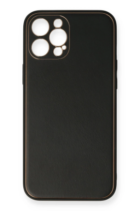 Newface iPhone 12 Pro Kılıf Coco Deri Silikon Kapak - Siyah resmi