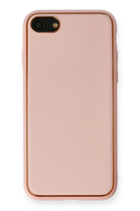 Newface iPhone 7 Kılıf Coco Deri Silikon Kapak - Pembe resmi