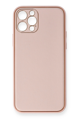 Newface iPhone 12 Pro Kılıf Coco Deri Silikon Kapak - Pembe resmi